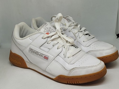 Reebok Mens Workout Plus CN2126 White Gum Bottom Leather Shoes Lace Up Size  8.5 | eBay