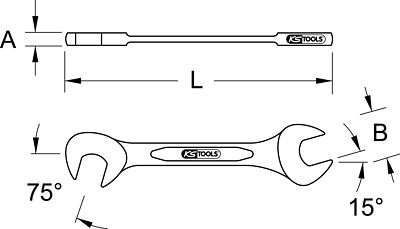 KS TOOLS BRONZEplus Blech-Doppel-Maulschlüssel klein 6 mm (963.7122)