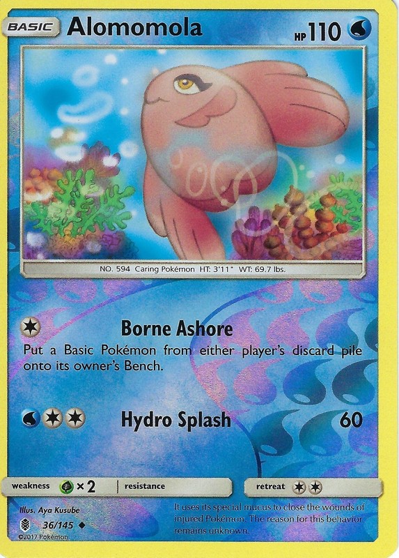 36/145 Alomomola Uncommon Reverse Holo: Pokemon Trading Card Game