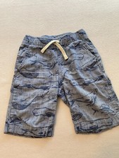 The Childrens Place Shorts Boys Size 8 Blue Whale Print Drawstring Elastic Waist
