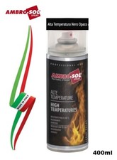 BOMBOLETTA  SMALTO SPRAY " NERO OPACO ALTA TEMPERATURA 400ml  "AMBRO-SOL" ITALY