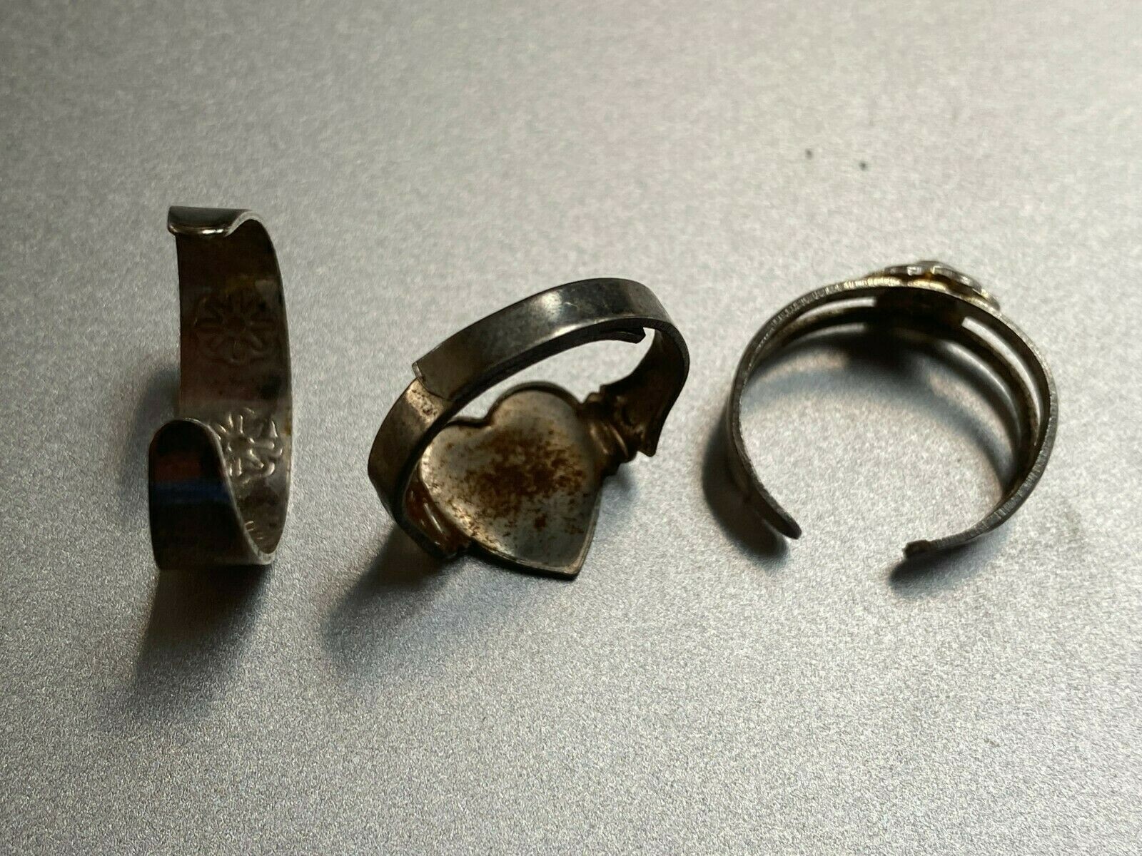 Three Adjustable Silver Tone Toe Rings - image 3
