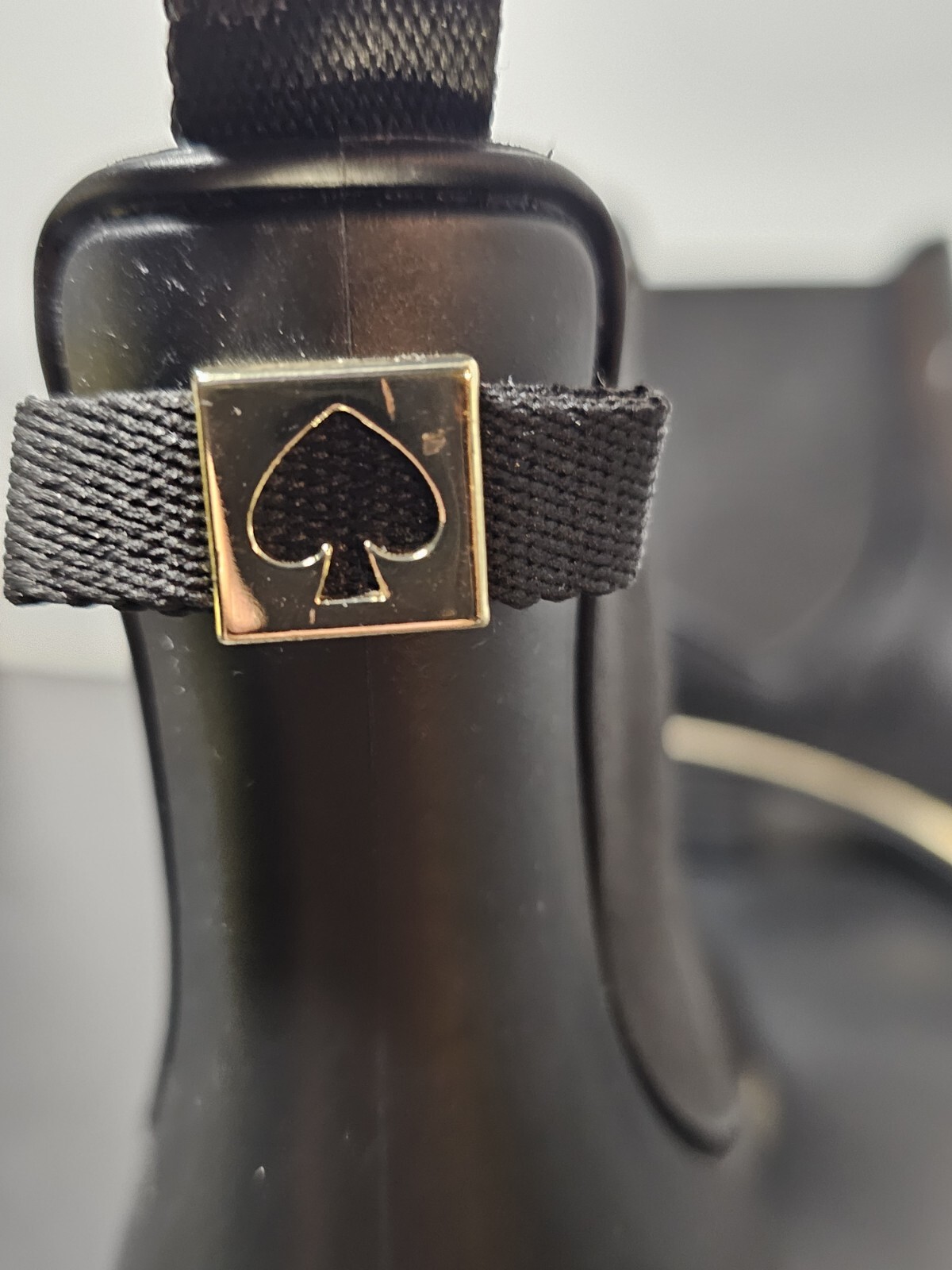 New Kate Spade New YORK Leather Women's Sedgewick Black Rain Boots Size 11 thumbnail 2