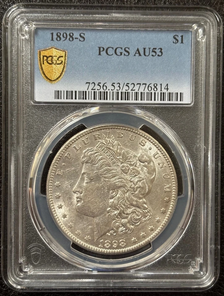1898 S Morgan Silver Dollar PCGS AU53 - Semi Key Date Low Mintage (#717) - Image 2 of 4