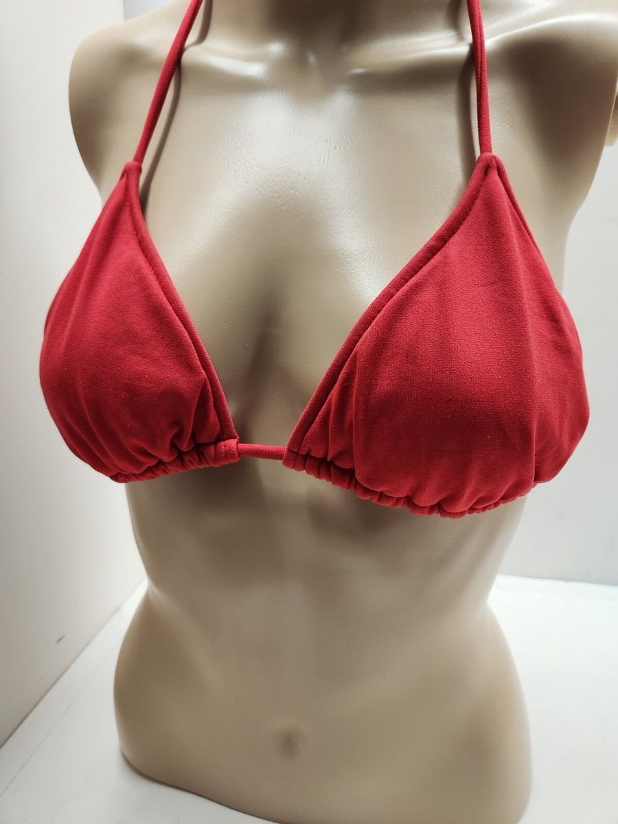 Vintage Made in USA Mossimo Red String Bikini Top Size Large - Main Image