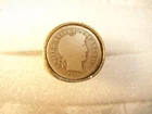 1 Silver Barber Dime Goldplated Ring Sizes 10 and 12 Please State Your Size