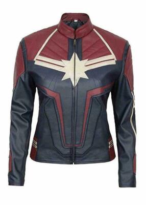 Women's Captain Marvel Brie Larson Marvel Costume Leather Jacket