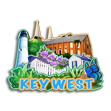 Key West Florida USA Refrigerator magnet 3D travel souvenirs wood craft