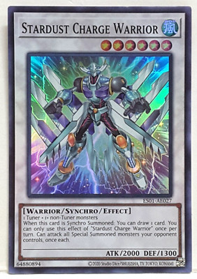 Konami Yugioh Asiatisch-Englisch Stardust Charge Krieger ES01-AE027 Super Selten