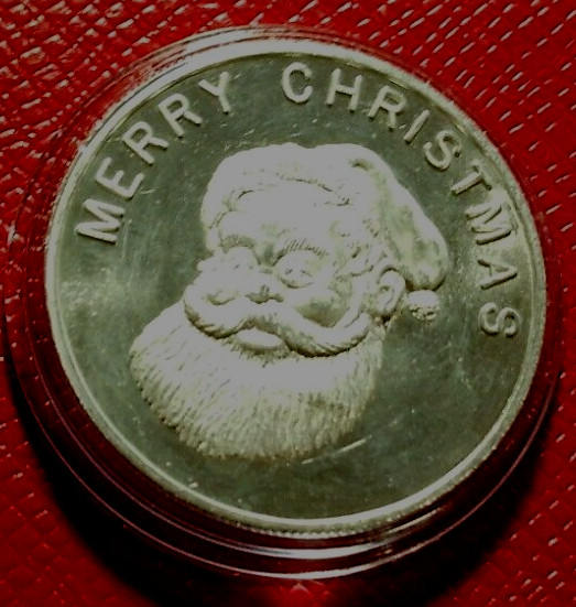 Merry Christmas And A-Happy New Year Round-Golden State 1 Troy oz.999 Silver