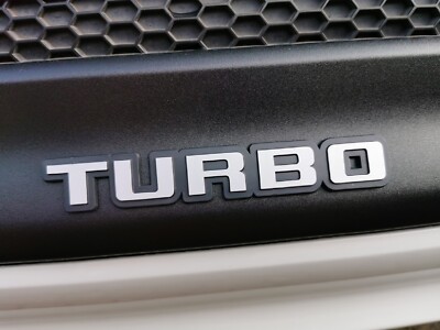 Historic Racing TURBO Schild Relief 3D Emblem 19 cm silbergrau selbstklebend