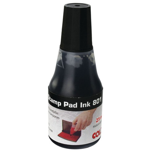 COLOP 801 Stamp Pad Ink 25ml Black 801BK use to reink dried up stamp