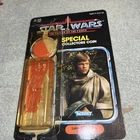 1985 Star Wars POTF Luke Battle Poncho Kenner Card Back Yellow Tray Clear Bubble
