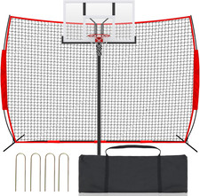 Basketball Backstop Net Barrier for Backyard Rebound and Return