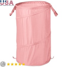 Pop Up Spiral Polyester Laundry Hamper Lightweight Foldable Storage Bin Portable