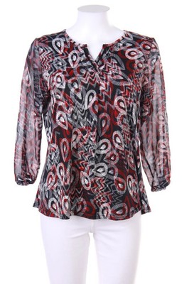 Carnaby 3/4-Arm-Shirt Print T 4 = D 40 schwarz bordeauxrot