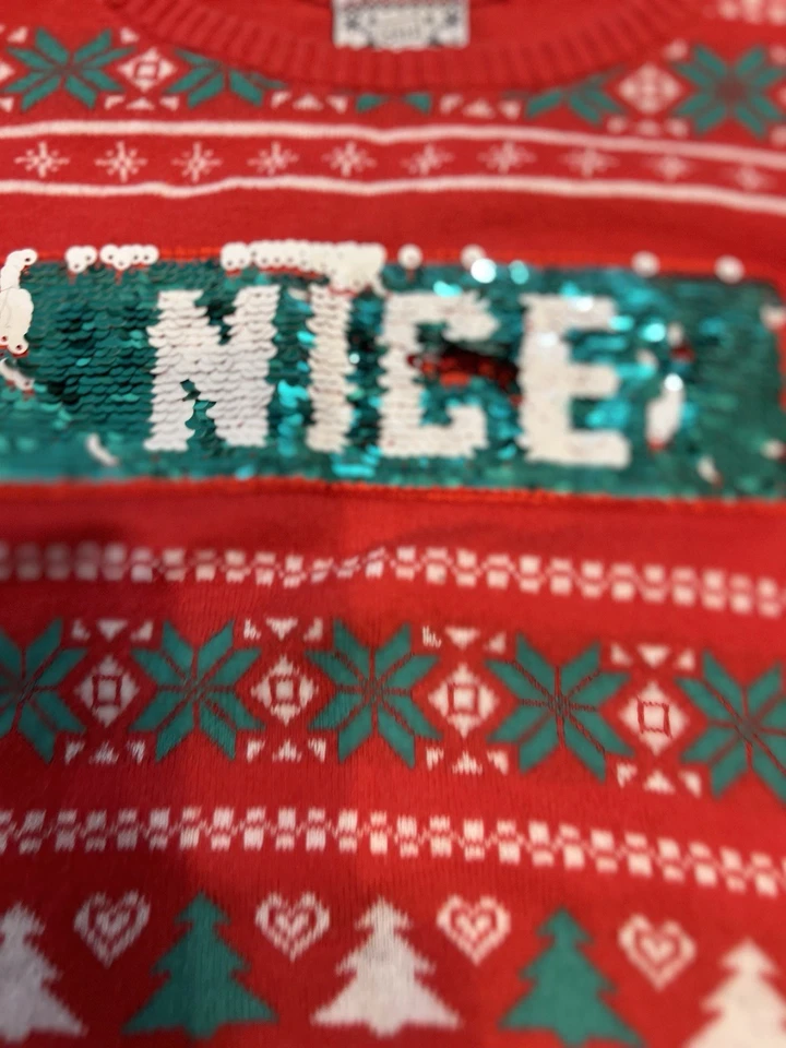 Girls Winter Red Knit Holiday Sweater Size Medium 7/8 Christmas - Image 2 of 4