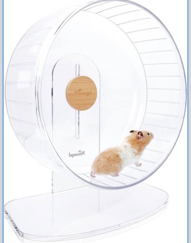 Niteangel Super-Silent Hamster Exercise Wheel Quiet Acrylic Transparent, Large