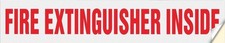      one 1.5x9 Vinyl Fire Extinguisher Inside Sign self adhesive Reflective    