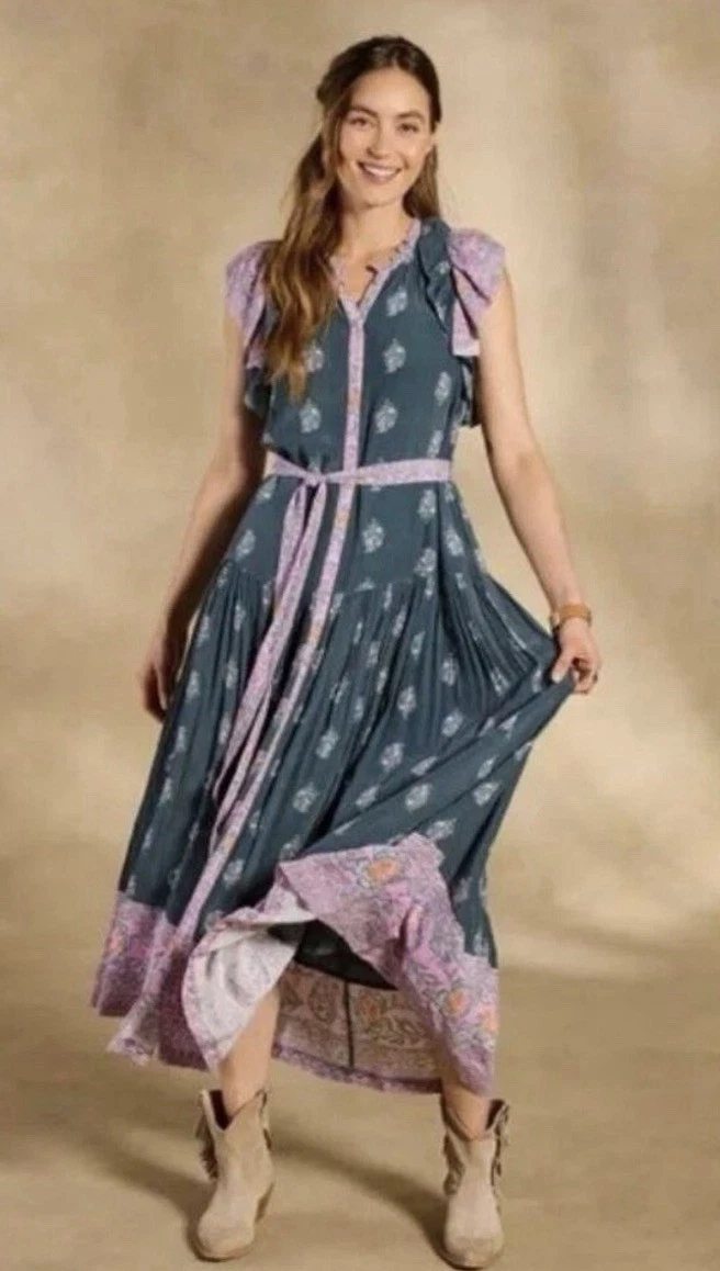 billowy prairie maxi dress 100% RECYCLED COTTON