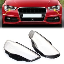 Pair Headlight Lens Cover For Audi A3 2013-2016 2014 Auto Shell Clear Lampshade