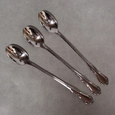 Oneida Ltd Mansfield Iced Tea Spoons 3 Stainless Steel 7 5/8" Wm A Rogers Deluxe