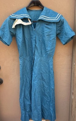 Vintage 1950s 4-H Club Uniform Dress Zippered Front