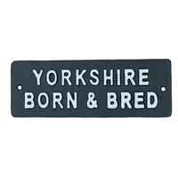 Yorkshire Born & Bred Gusseisen Schild Plakette Wand TüR Zaun Tor Pfosten Haus