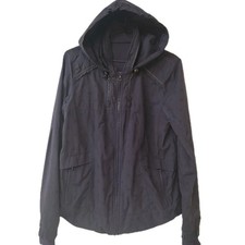 Lululemon Hooded Windbreaker Light Active Navy Blue Dot Print Women Size 6