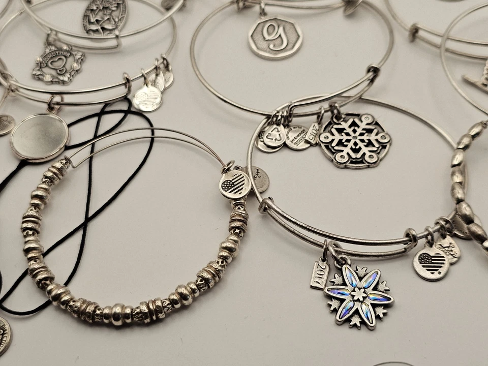 Alex Ani Mixed Charm Beaded Silver Lot Project Bracelets 33 Pieces ⭐️ As Is - Image 4 of 4