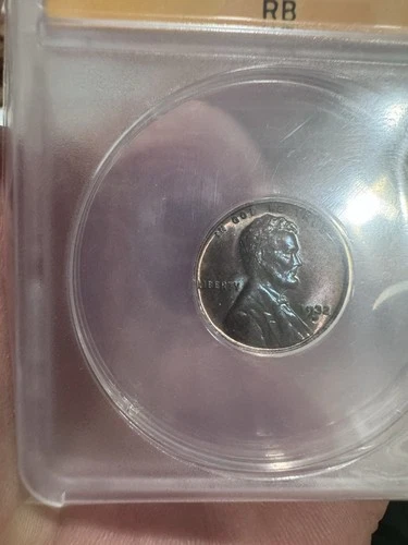 Amazing wheat cent 1932 d ms 64 rb nice blue toning