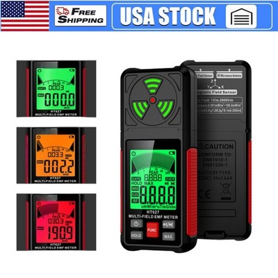 EMF Meter, 3-in-1 Portable Electromagnetic Field Radiation Detector Handheld NEW