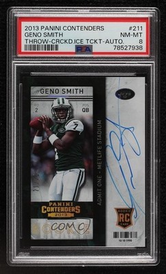 2013 Contenders Short Print Rookies Cracked Ice 21/21 Geno Smith Auto RC 1o8x