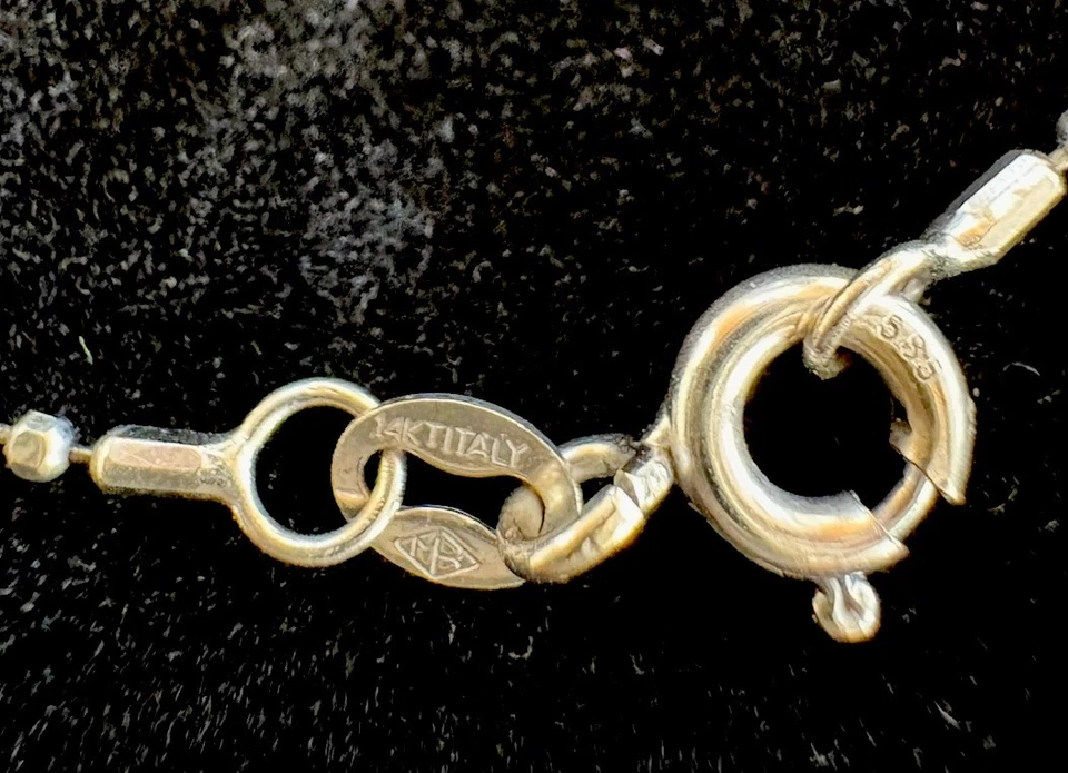 "Pulsera tobillera/tobillo Italia 1,37 gm pulida con cuentas y tablero de oro blanco sólido de 14k" Foto 4 de 4