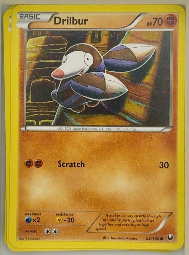 Drilbur 55/108 Regular Dark Explorers Pokemon Card Lp