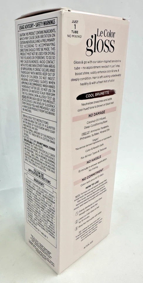 Brillo de cabello tonificante L’Oreal Paris Le Color One Step, morena fresca, 4 onzas 118 ml Foto 3 de 4