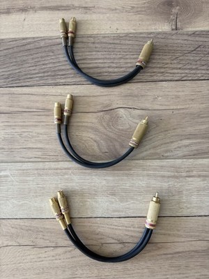 Radio Shack Y Splitter 2 Female To 1 Male RCA Gold Head Component Adapter Cable