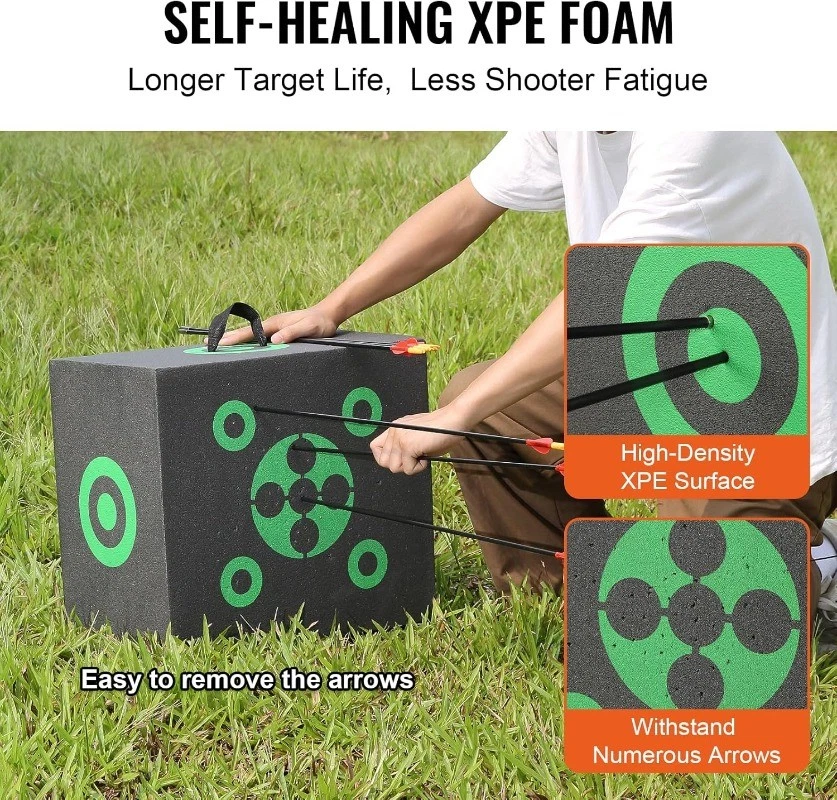 Tiro com arco 16"x18" todos os lados arco bloco alvo alça de transporte alvo portátil externo - Imagem 3 de 4