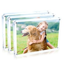 8x10 Acrylic Picture Frames 3 Pack - Thick Frameless Display for Tabletop, De...