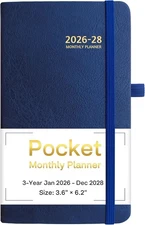 2026-2028 Pocket Monthly Planner, 3 Year Calendar 2026-2028, 6.2’’ x 3.6’?