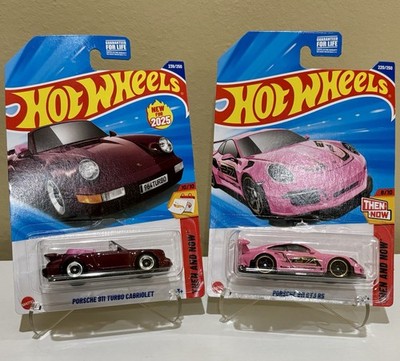 Hot Wheels '25 Porsche 911 GT3 RS(Pink) & '71 Porsche 911 Turbo