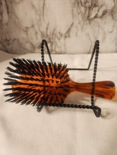 Cepillo de pelo vintage Stanley cerdas de nailon para hombre ámbar remolino paleta corta tortuga