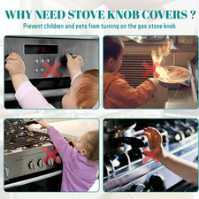 5-Pack Stove Knob Safety Covers, Childproof Gas Stove Knob Locks, Upgraded Du...
