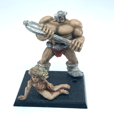 Thrud The Barbarian & Admirer - Pre Slotta Citadel Warhammer Metal X17815