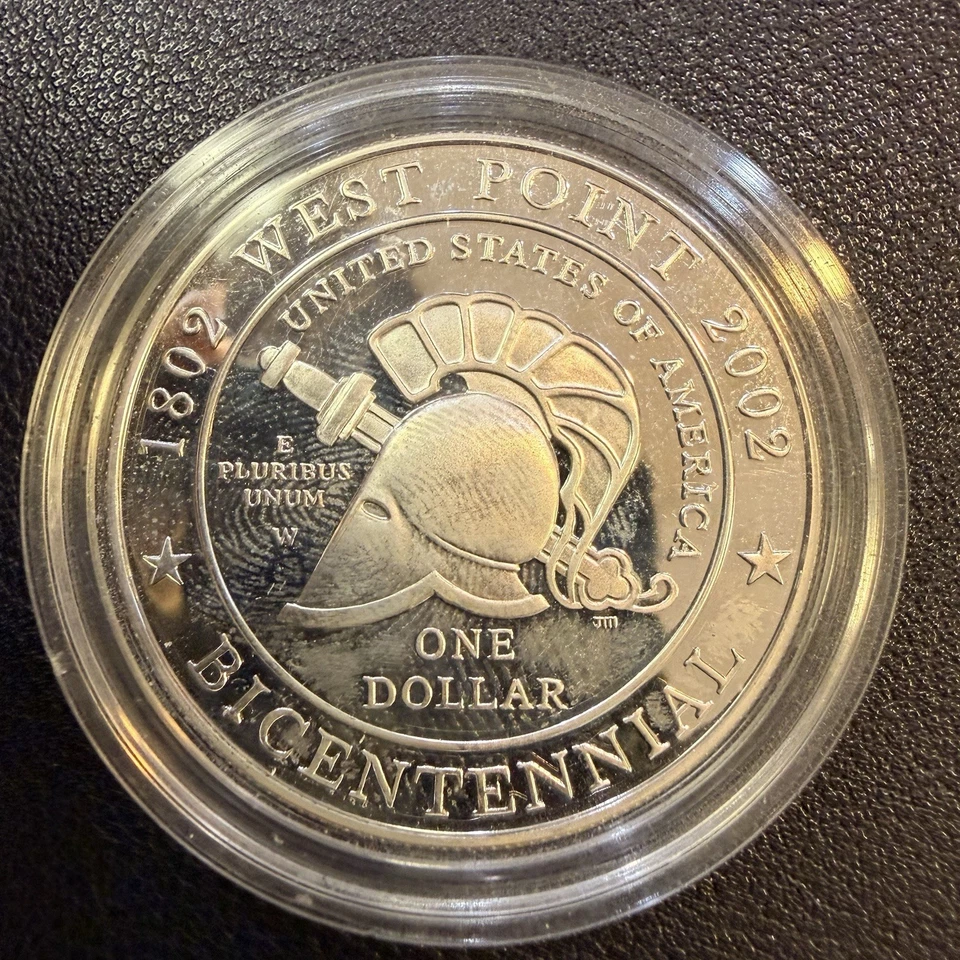 2002-W United States Military Academy West Point NY Proof Silver Dollar D34701 - Image 2 of 2