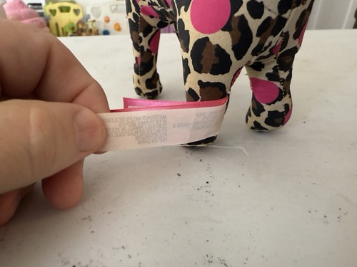 NWT Victoria’s Secret Pink Mini Plush Dog Leopard Print With Hot Pink Dots - Picture 11 of 11