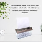Mini Hand Shredder Compact Manual Tool For Office Desk Black Easy To Use