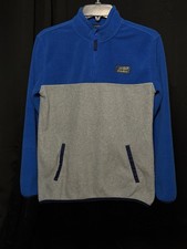 Eddie Bauer Boys 14/16 Fleece 1/4 Zip Pullover Blue Gray Cozy Warm