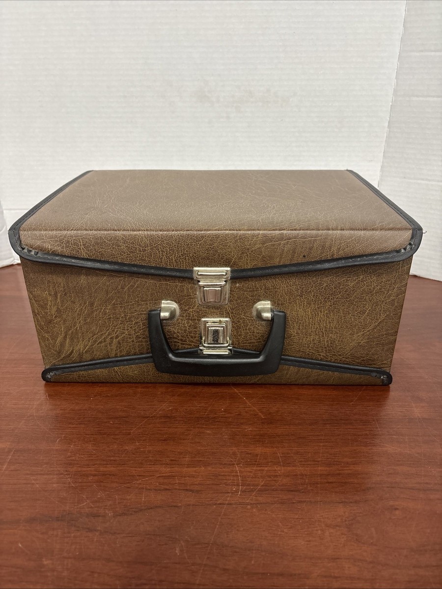 60s? レコードケース ヴィンテージ キャビネット レトロ LP LD Vintage 60 Slot Cassette Tape Holder Storage Carrying Case Double