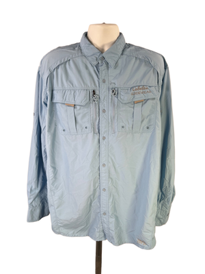 #ad Cabela#x27;s Guidewear Men#x27;s Blue Vented Long Sleeve Fishing Shirt XL Tall $19.77